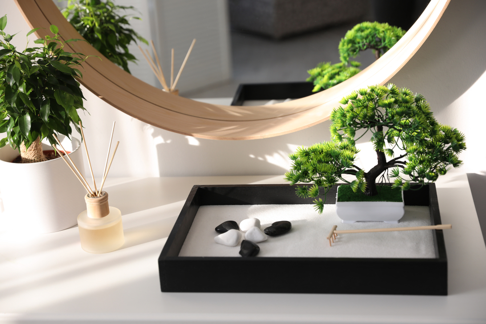 amenajare feng shui living plante