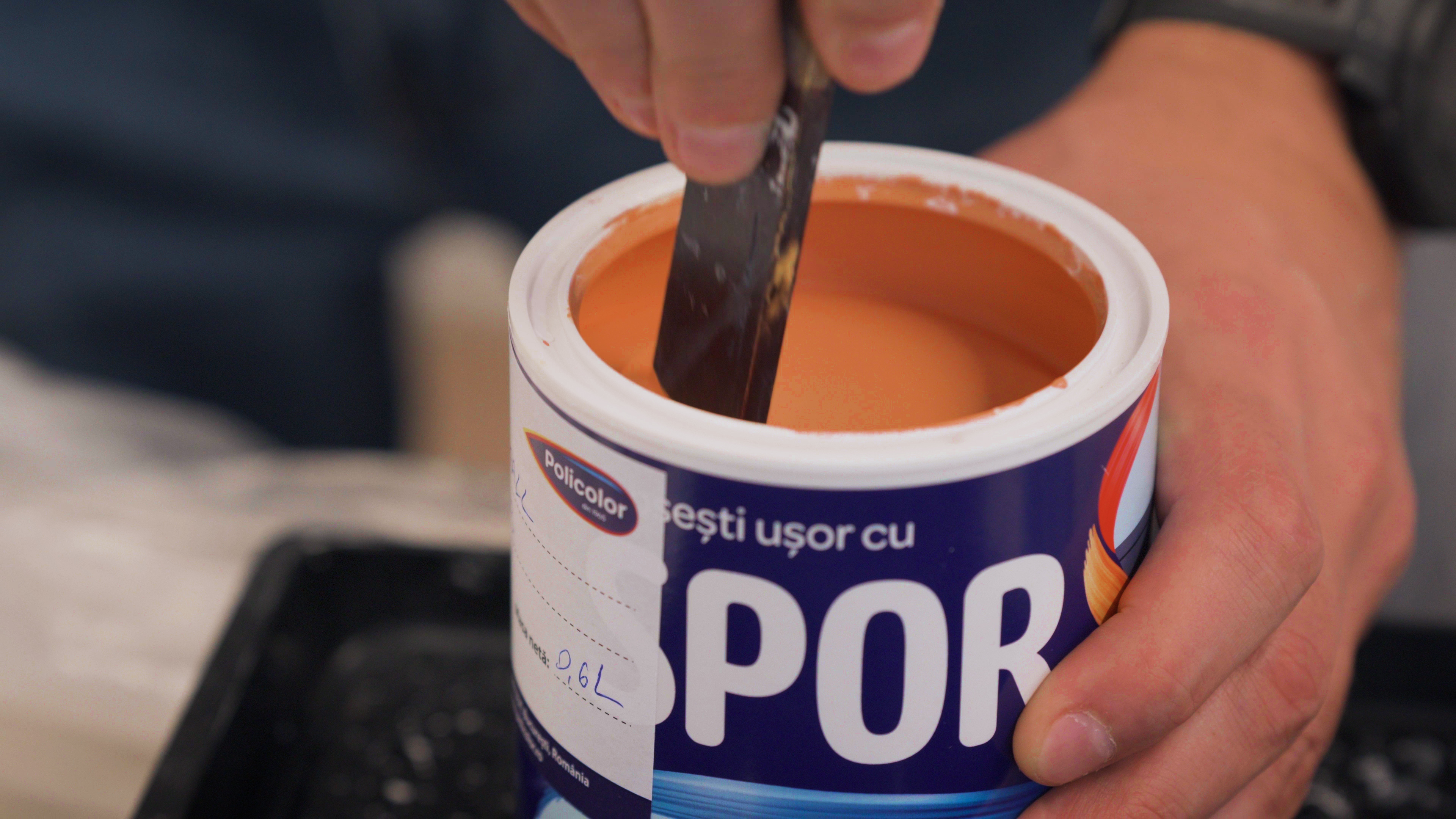 aplicare vopsea spor totall nuanta oranj